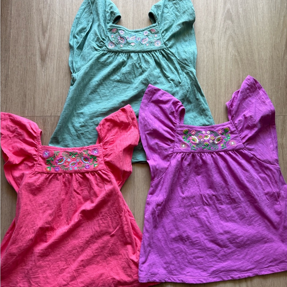 NWOT Set of 3 Mini Boden embroidered jersey tops